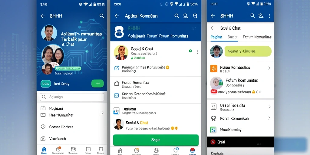 Tampilan antarmuka utama aplikasi Forum Komunitas 8HHH.