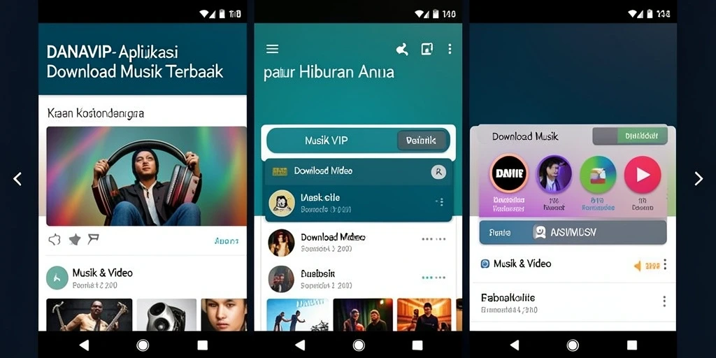 Tampilan utama DANAVIP dengan antarmuka sederhana untuk Download Musik.