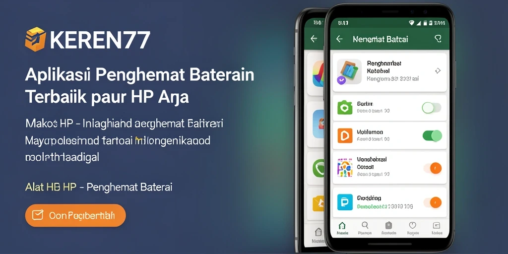 Antarmuka KEREN77 menampilkan grafik penggunaan baterai yang jelas.