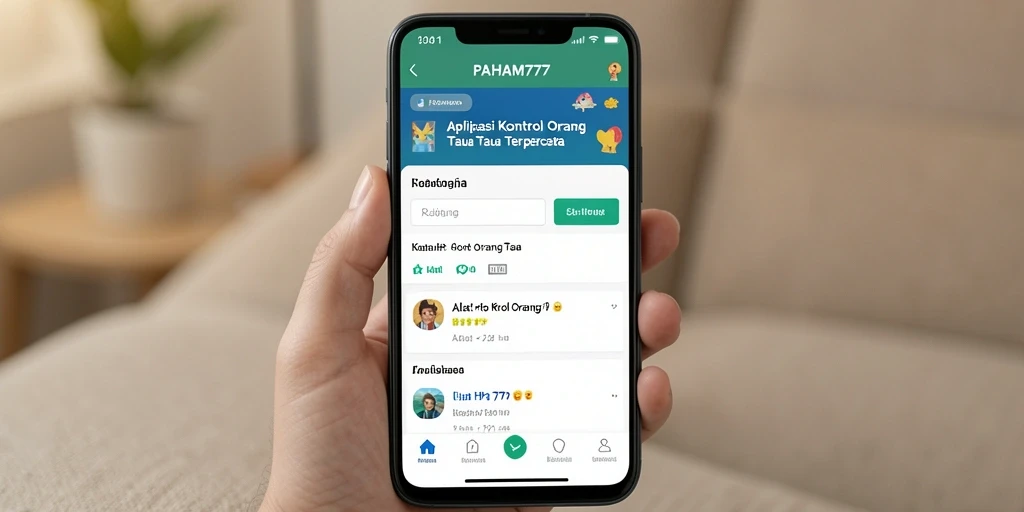 Tampilan antarmuka aplikasi PAHAM777 untuk kontrol orang tua yang menarik.