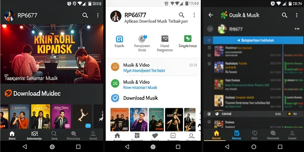 Tampilan antarmuka RP6677 yang menarik untuk Download Musik.