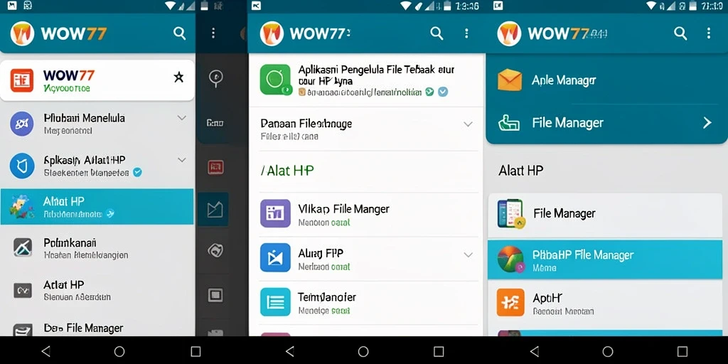 Antarmuka WOW77 yang sederhana dan mudah digunakan untuk pengelolaan file.